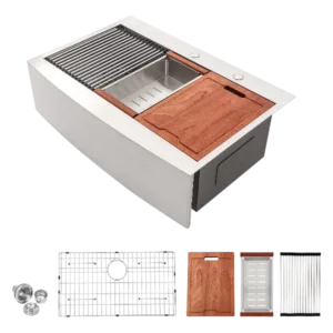 33 Drop in Farmhouse Sink Workstation - 33*22*10 Inch Kitchen Sink Stainless Steel 16 gauge Topmount Apron Front Kitchen Sink