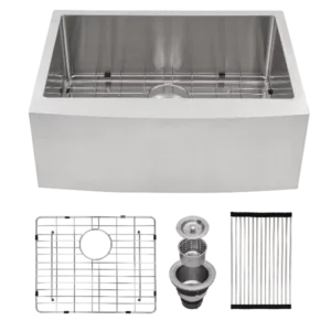 27 Inch Farmhouse Kitchen Sink - 27"x21"x10" Stainless Steel Apron Front Farmhouse Sink 10 Inch Deep 16 Gauge Single Bowl Kitchen Sink Basin