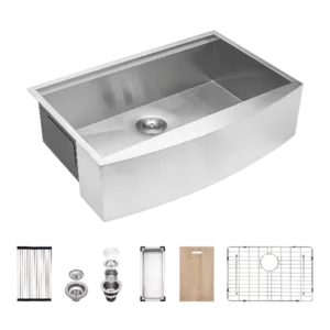 36 Farmhouse Sink Workstation - 36*21*9 Inch Kitchen Sink Stainless Steel 18 gauge Apron Front Kitchen Sink