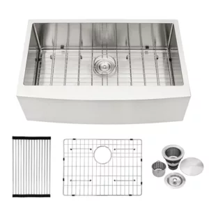 30 Inch Farmhouse Kitchen Sink - 30"x21"x10" Stainless Steel Apron Front Farmhouse Sink 10 Inch Deep 16 Gauge Single Bowl Kitchen Sink Basin