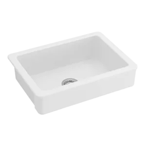 24"L x 19" W Farmhouse/Apron Front White Ceramic Kitchen Sink