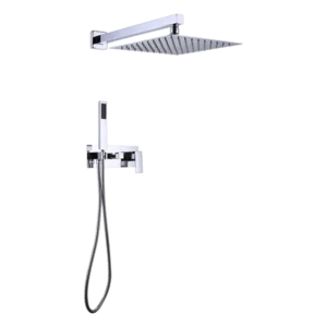 Chrome Finish Giant Multi Function Handheld Shower System in Gray Color