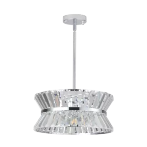 4 light Luxury Silver Round Crystal Ceiling Chandelier for Living Room
