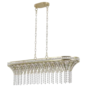 39.4 in. Modern 8-Light Gold Crystal Oval Chandelier for Living Room and Kitchen Island with no bulbs included For Indoor