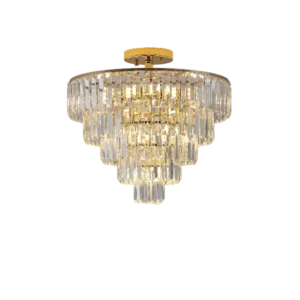 10-Light Gold Crystal Chandeliers Lighting for Living Room Hotel, No Bulbs.
