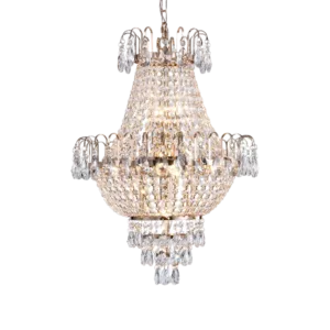 7-Light 16.9 in. Contemporary Gold Large Crystal Chandelier Pendant Luxury Ceiling Lighting for Living Dining Bedroom