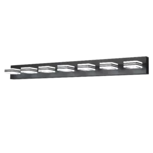 LED Modern Black Vanity Lights, 7-Lights Acrylic Matte Black Bathroom Vanity Lights Over Mirror