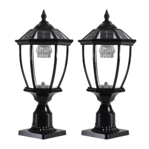 Solar Column Headlights With Dimmable LED For Outdoor