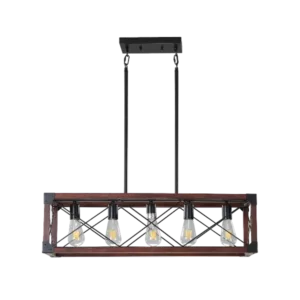5-Light Retro Farmhouse Chandelier For Kitchen, Living room, Dining room Red(No Bulbs)