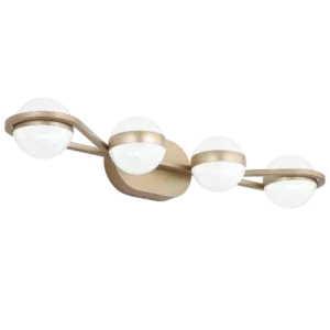 Modern Minimalist Gold Bathroom Vanity Light, 4 Bulb Frosted Glass Shades, Wall Mounted Decorative Lighting Fixture, Suitable for Bathroom Vanity Mirror
