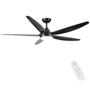 56 In Intergrated LED Ceiling Fan Lighting with Black ABS Blade