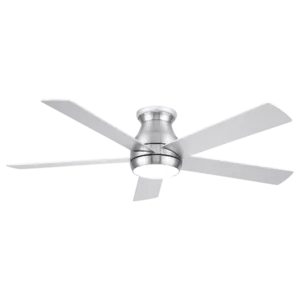 Hommee 52 in. Indoor Integrated LED Brush Nickel Low Profile Ceiling Fan with Reversible DC Motor and 5 Plywood Blades