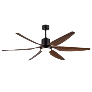 Light Pro 66 in. Smart Indoor Black Standard Ceiling Fan with Brown Blades in Integrated LED