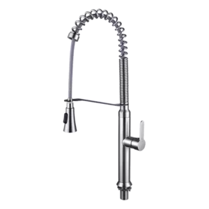 Single Handle Kitchen Faucet With pull Down Sprayer and Brushed Nickel Finish