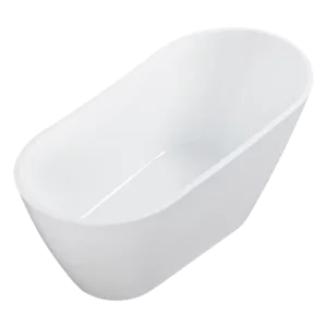60" Acrylic Alcove Freestanding Soaking Bathtub in White