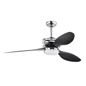 52'' ABS Blades Ceiling Fan with Lights and Remote (5 Speeds Adjustable) , DC Motor Modern Ceiling Fan with 3 ABS Fan Blades & 2 Down Rods, Indoor Ceiling Fan with Light for Home Use