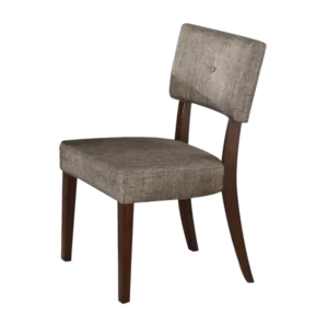 Modern Grey Fabric Set of 2 Solid Back Chair With Espresso Finish Wooden Frame And Legs for Dinning Room