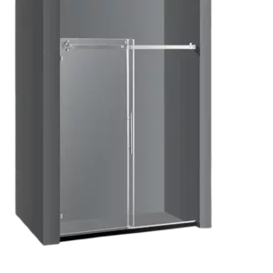 Frameless Sliding Glass Shower Doors 60" Width x 76"Height with 3/8"(10mm) Clear Tempered Glass, Brushed Nickel Finish, Big Rollers, Square Rail, Self-cleaning coating on both sides