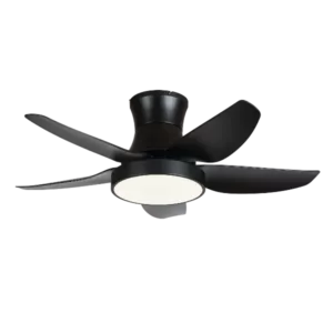 ALUOCYI 42''Low Profile Ceiling Fan with Lights Remote Control, Flush Mount Small Ceiling Fan with 5 blades, 3 Color Change, 6 Speeds for Modern Living Room, Bedroom, Indoor, Patios Outdoor, Black