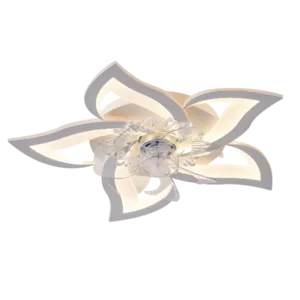Modern Low Profile Ceiling Fan, Flower Ceiling Light Fan with App Control