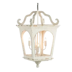 4 - Light Wood Chandelier, Hanging Light Fixture with Adjustable Chain for Kitchen Dining Room Foyer Entryway, Bulb Not Included for Indoor