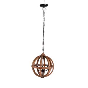 4 - Light Wood Chandelier, Hanging Light Fixture with Adjustable Chain for Kitchen Dining Room Foyer Entryway, Bulb Not Included for Indoor