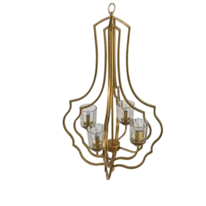 4 - Light Metal Chandelier, Hanging Light Fixture with Adjustable Chain for Kitchen Dining Room Foyer Entryway, Bulb Not Included For Indoor