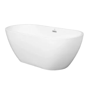 63 in. Acrylic Freestanding Soaking tub in White Color