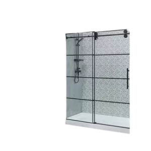 Shower Door Adjustable 56-60 in.W x 76in H,Frameless Sliding Shower Door,Certified Thick Clear Clear Tempered Glass,304 Stainless Steel Hardware