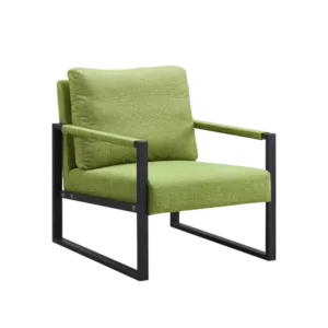 Stylish Green Fiber cloth armchair of Metal frame and Legs Ideal for living room bed room