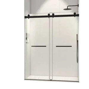 60 in. W x 76 in. H Double Sliding Frameless Shower Door with Smooth Sliding