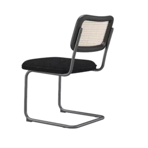Modern Black Velvet Set of 2 Dining Chairs of Metal Frame And Legs For Dining Room