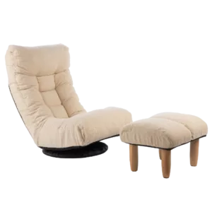 Modern Foldable Reclining White Lazy sofa chair Ideal for bedroom living room