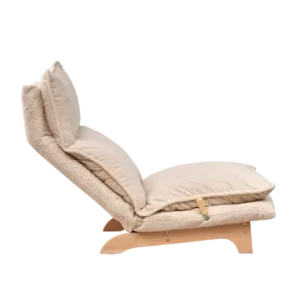 Modern Foldable reclining Beige Lazy sofa chair Ideal for bedroom living room