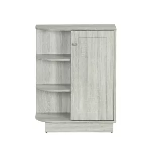 Moisture Resistant Rectangular Bathroom Corner Storage Adjustable Shelf Modern Style MDF Board in Oak