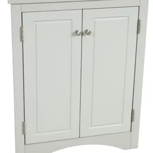 Bathroom Corner Storage Adjustable Shelf Modern Style MDF Board in Gray With Moisture Resistance