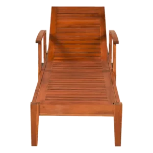 Wooden Outdoor Lounge Chair With Adjustable Backrest
