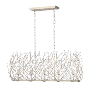5-Light Crystal Chandelier Light with Adjustable Height For Indoor