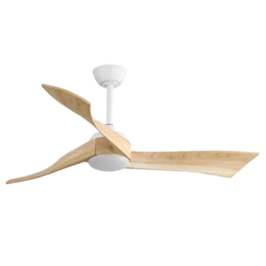52 in. LED Light Indoor White and Oak Ceiling Fan With 6 Speed Remote Energy-Saving DC Motor