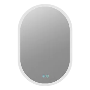 24 in. W x 32 in. H Large Oval Frameless Anti-Fog Wall Mount Bathroom Vanity Mirror in Silver