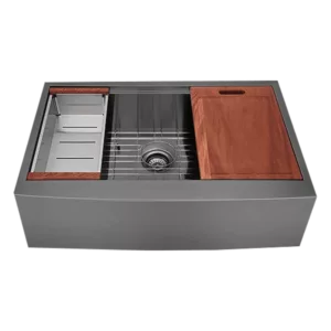 33 in. L x 21 in. W Apron Kitchen Sink with Accessories