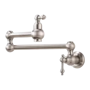 Pot Filler Faucet Wall Mount with Double Joint Swing Arms in Brushed Nickel