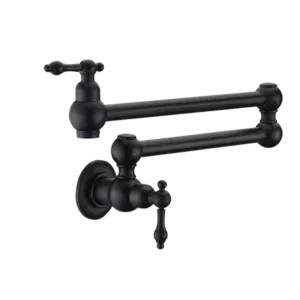 Pot Filler Wall Mount Faucet in Matte Black