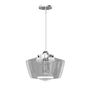 1-Light Clear Glass Shade Pendant Light with Modern Design For Indoor