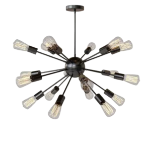 18-Light Matte Black Sputnik Sphere Chandelier For Indoor
