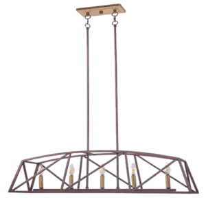 5-Light Bronze Kitchen Island Linear Pendant For Indoor