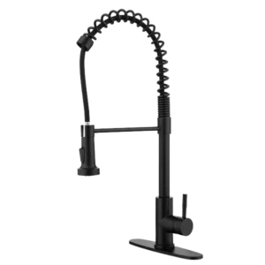 Deck Mount Matte Black Kitchen faucet with single handle