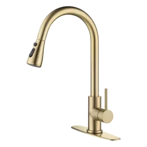 Single Handle Swivel spout Kitchen Faucet  in with Gold Finish
