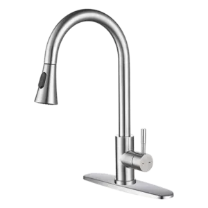 Single Handle Brushed Nickel Kitchen Faucet with swivel Spout