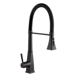Single Handle Deck Mount  Kitchen Faucet in Matte Black